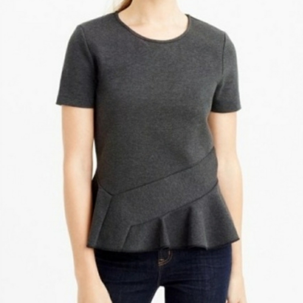 J. Crew Structured Gray Blouse
